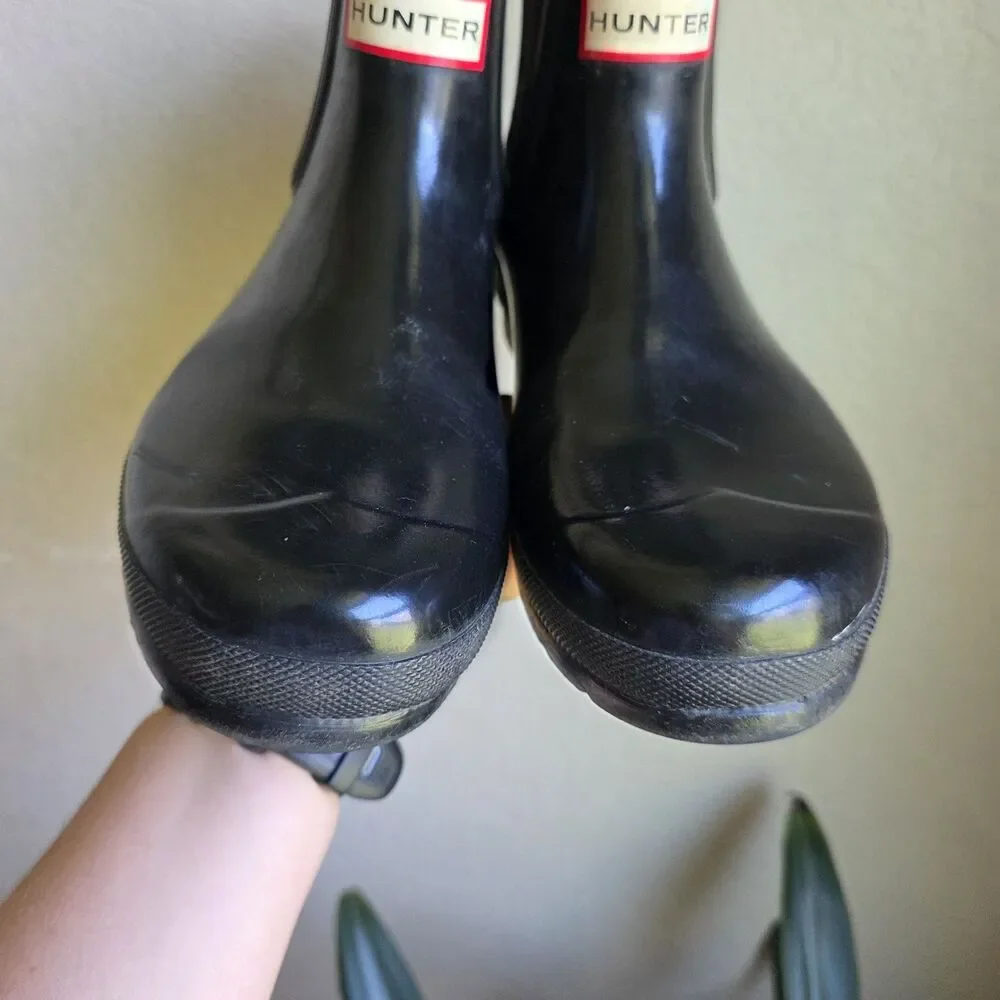 Hunter Original Chelsea Gloss Women's Casual Short Boots, Black, W8
